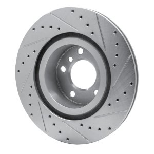 BMW X3 Brake Rotor (1) - Rear Left - R1 Concepts - Drilled & Slotted - Silver - `11-`18